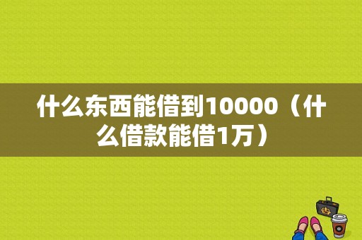 什么东西能借到10000（什么借款能借1万）